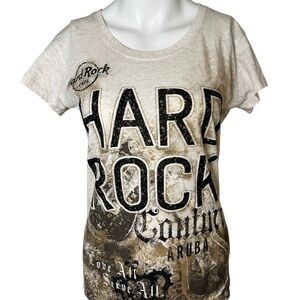 Hard Rock Couture Cafe Beige Graphic Tee T-Shirt